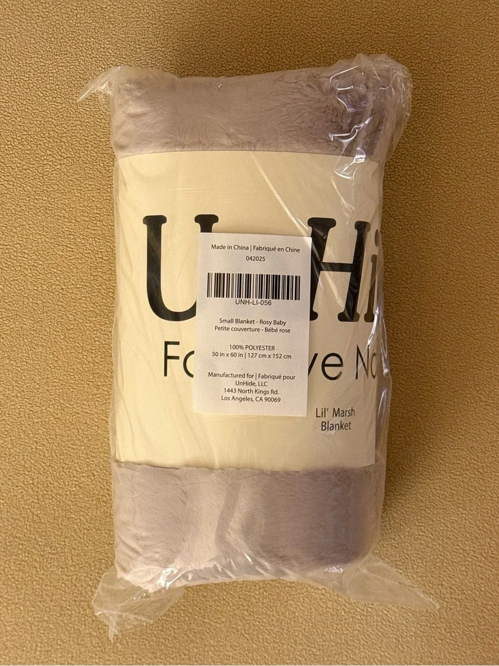 UnHide Lil’ Marsh Small Rosy Baby Faux Fur Throw - Lightweight Faux Fur Blanket